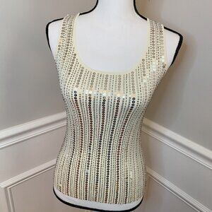 Ann Taylor Loft Sequin Tank Top Size x Small Y2K